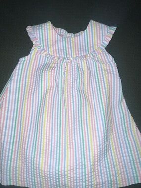 Jessica Ann toddler girls summer dress with pastel striped size 4T